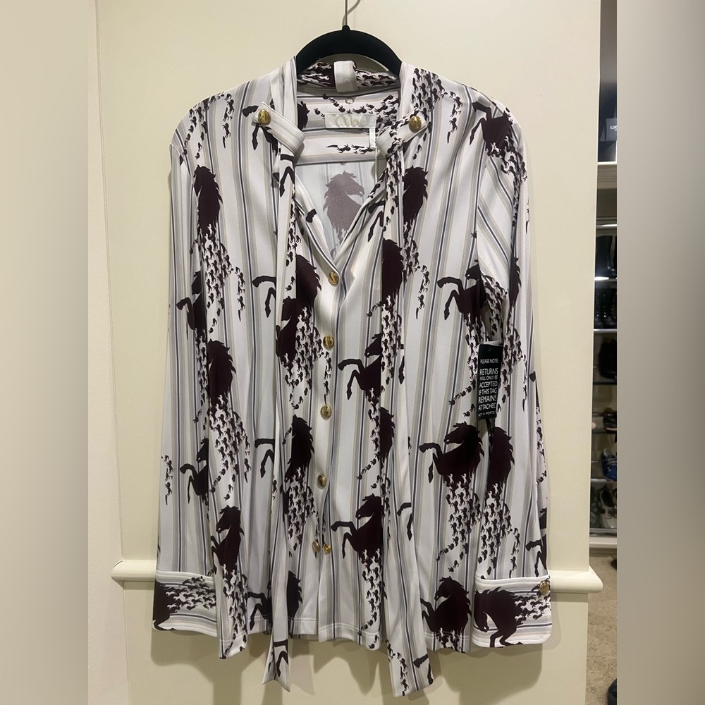 Chloe Blouse Horse Print
